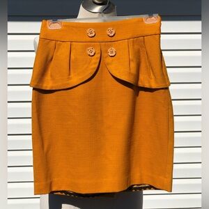 Leifsdottir Golden Yellow/Orange Peplum Skirt Size 2